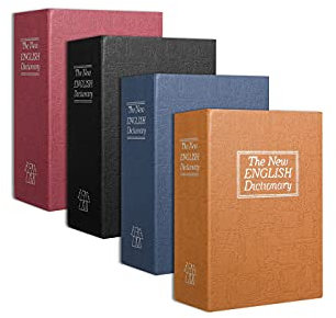 Cassetta sicurezza nascosta cassaforte forma libro serratura con chiave 11x8