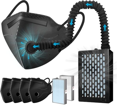 Electric Wearable Air Purifier Maskes,Air Supply,With HEPA Filter,for Dust Work,Painting, Machine Polishing, Welding