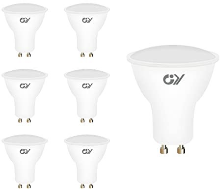 GY 6 Bombillas LED GU10, 8W (Equivalente a 80W) 800LM, 4000K Blanco Neutro, No regulable, 110 Grados Ángulo de haz, 50mm Bombilla GU10 LED No Parpadean Iluminacion Potente