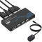 TCNEWCL DP KVM Switch 2 Port, 4K 60Hz DisplayPort KVM Umschalter für 2 PC 1 Monitor + 3 USB2.0-Geräte, DP 1.2 Switch für Laptop, PC, Xbox HDTV, mit 2 DP-Kabel und 2 USB-Kabel