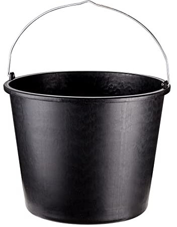 10x Baueimer schwarz 16 Liter | Mörteleimer, Zementeimer, Putzeimer, Kunststoffeimer, Eimer | 10 Stück