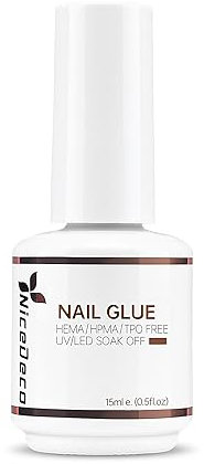Nicedeco Nagelkleber für Kunstnägel Extra Stark 15ml Nail Glue Gel UV LED Nail Gel Glue Soak Off