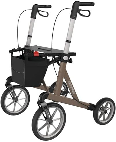 Rehasense Outdoor-Rollator Explorer L - Rollator für Außenbereich - Aluminium - Silver - Erwachsener - 150-210 cm - 200 kg Traglast