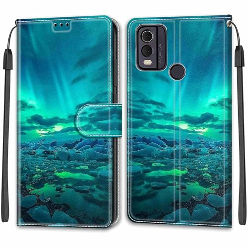 TOMYOU Handyhülle für Nokia C22/C32, Premium Kunstleder Mit Klappständer und Standfunktion, Stoßfeste Klapphülle