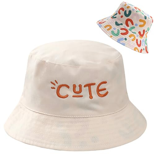 Malaxlx Cappello da sole per bambini, cappello da pescatore, cappello estivo, cappello da spiaggia, protezione UV, per ragazze e ragazzi, 2-4 anni