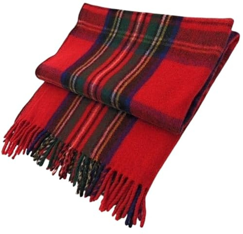 Coperta da viaggio in morbida lana tartan per auto e roulotte, 178 x 152,4 cm, plaid scozzese, a scacchi, per interni, leggera, calda, per letto e divano, coperta da picnic, Stewart Royal Tartan