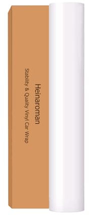 Heinaroman Pellicola Wrapping Auto, Pellicola Bianco Lucida Wrapping da 30.5 X 152CM, Pellicola Adesiva Per Auto per Auto, Moto, Decorazione di Mobili