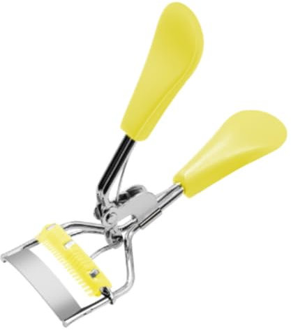 Piegaciglia con pettine integrato professionale piegaciglia accessori per ciglia si adatta a tutte le forme di occhio giallo donne bellezza trucco strumento