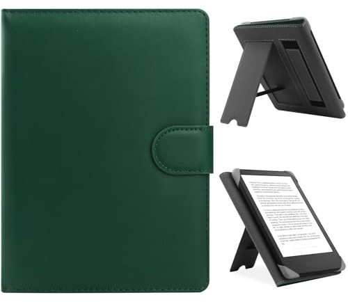 HoYiXi Universal Case for 6.8,7 eReader,Compatible with Kindle/Kobo Clara HD/Kobo Clara 2E/Paperwhite/Pocketbook/Tolino eReader,Leather Stand Cover for 6-7'' E-Book Reader,Green