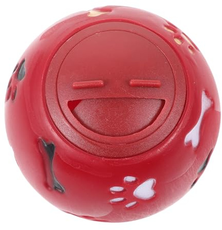 Gadpiparty Pelota para Perros Pequeña Roja con Olor Atractivo Juguete Educativo de Entrenamiento y Dispensador de Comida Bola Interactiva Resistente y Segura para Mascotas