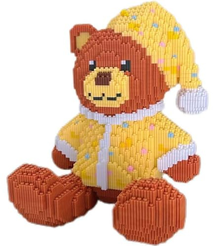 SANFUNET Jeu de Micro-Blocs de Construction Ours en Pyjama, Mini-Jeux de Construction modulaires à Monter soi-même, Cadeau pour Adolescents et Adultes de 16 Ans et Plus - 1800 pièces