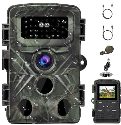 Caméra de Chasse Vision Nocturne Infrarouge Piege Photographique 2,7K 58MP | 120 ° Angle, Caméra de Surveillance avec IR LED, pour Observation des Animaux Exterieur, IP66 Étanche, 0,2s Dclenchement