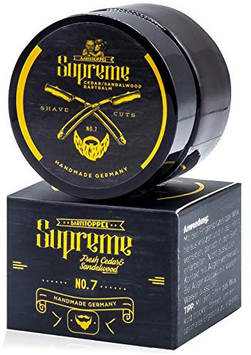 Cera da barba, legno di cedro, sandalo, Bartstoppel© Oud Wood Oak Supreme, per la cura della barba, da uomo, con olio di argan, olio di ricino