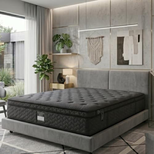 SAMPUR - Matelas Serenity 140 x 190 cm | Epaisseur 30 cm | Triple Technologies - Mousse à Mémoire de Forme - Latex - Ressorts Ensachés | Coutil 100% Coton | Accueil Tonique Soutien Ferme | Équilibré