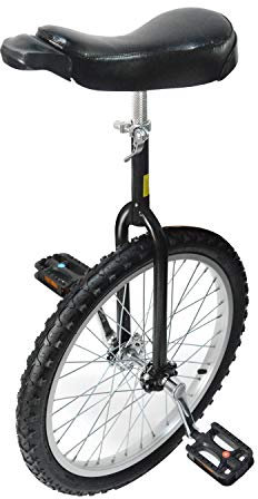 MYOYAY Einrad 20 Zoll Balance Training Höhenverstellbar 20 Einrad für Kinder und Erwachsene, Unisex Einrad 20 mit Einradständer, Unicycle Fahrrad für Outdoor Sportarten, Schwarz