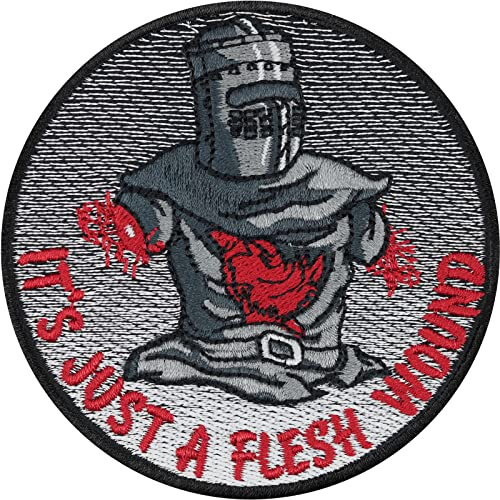 Écusson Thermocollant Patch tactique | Ce n'est qu'une égratignure | Insigne militaire pour motards | Insigne militaire Biker Patch chevalier noir Image à repasser | 80x80mm