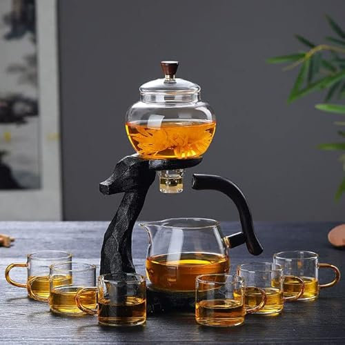 VIXDA Kungfu Glas-Tee-Set, magnetische Wasserumleitung für Küche, lose Teesiebe, Wasserkocher, Teekocher, Gläser, magnetisches Teekannen-Set
