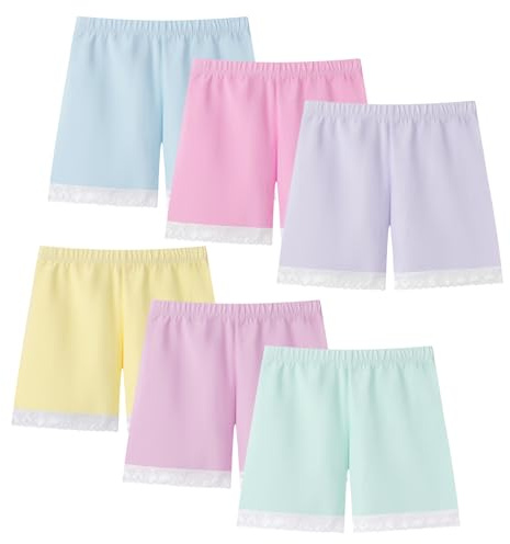 Anntry 2-12 år gamla flickor enfärgade cykelshorts säkerhetsklänning pojkshorts trosor för småbarn 6-pack underkläder