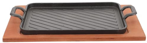 Kisangel Plancha para Parrilla De Gas De Hierro Grueso Doble Asa, Rectangular, Sartén para Asar Carne Barbacoa, Uso Doméstico y Camping, Placa Resistente para Barbacoa y Estufa