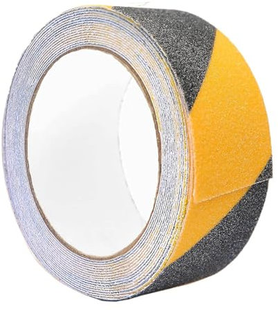 XZRDINGJIE Antirutsch Streifen, Stark Sicherheitsband Rutschfest, Schwarz-gelb, Rutschhemmendes Klebeband Grip Tape für Rutschfeste Treppenstufen im Innen- und Außenbereich – 5 cm Breite