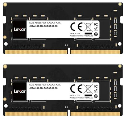 Lexar SODIMM DDR4 RAM 32GB Kit (2x16GB), 3200 MHz DRAM, 260-Pin DDR4 SODIMM Laptop-Speicher, Hochleistungs SO-DIMM, PC Laptop Computerspeicher (LD4S16G32C22ST-BGD)