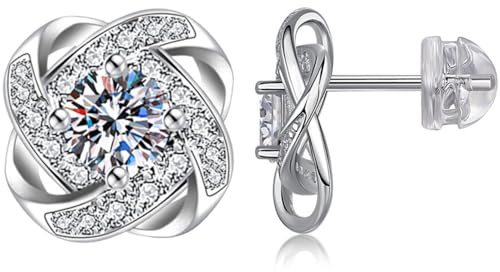 ®AGUACATESTELL Pendientes Mujer Plata de ley 925 Aretes Elegantes Regalo Mujeres y Niñas Aretes de mujer (ATOMI)
