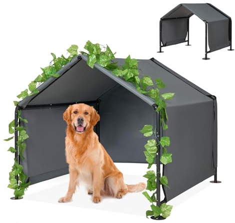 Large Dog Shade for Outside - LitaiL Pet Tent with Door, Dog Canopy Shelter