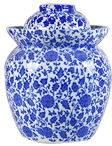 vaso di fermentazione. Cinese Tradizionale Cinese Tradizionale Porcellana Ceramica Fermentazione Coccio Decapaggio Pentola, Barattolo di Fermentazione Con Guarnizione Acqua Airlock Coperchio Gres(4KG)