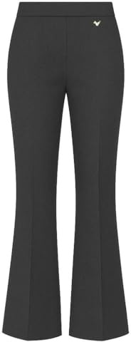 Girls Flared Jersey School Trousers Pull Up Wide Leg School Uniform Heart Pendant Ages 3-18y Grey