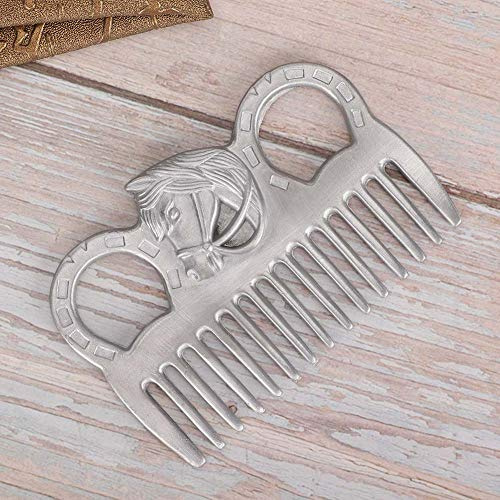 CHICIRIS Metal Durable Horse Comb for Mane and Tail Cleaning Pocket-sized Polishing Technology for Horse Riders and Groomers, 3.9x2.8x0.2in, 1 Pack