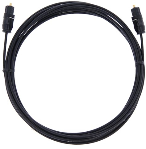 REY Cavo in fibra ottica 3 metri, connettori placcati oro isolati audio digitale Toslink da 3 mm di spessore