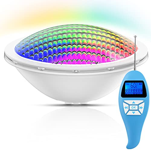 LyLmLe Lámpara Piscina PAR56, 20W Foco LED Piscina RGB Regulable Multicolor con Control Remoto, Sumergible Iluminación LED Piscina Empotrable, IP68 Impermeable,12V AC