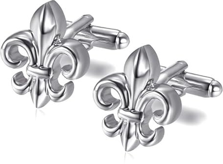 BOBIJOO Jewelry - Boutons de Manchette Fleur de Lys Argenté