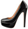 Only maker Damen High Heels Schuhe Plateau Pumps Stiletto Metallic Schwarz 39 EU