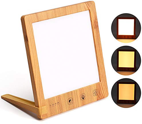 Fulluky Tageslichtlampe 10000 Lux, LED Lampe Einstellbaren Farben Helligkeiten,Timer-Einstellungen Memoryfunktion Touch-Steuerung Simulation von Tageslicht Sonnenlampe