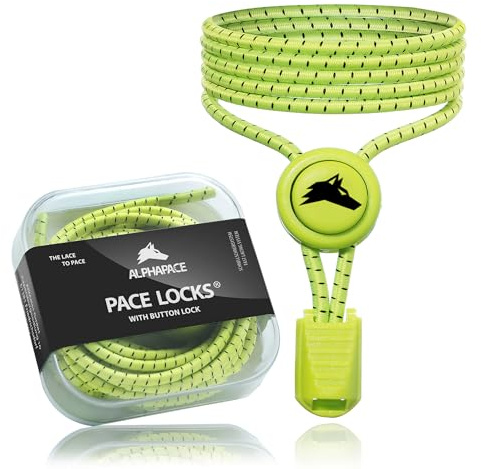 ALPHAPACE PACE LOCKS Button Lock Lacci delle Scarpe Elastici Autobloccanti 120cm, Lacci delle Scarpe Senza Nodi, Chiusura Facile, Chiusura Rapida per Scarpe da Sport, Bambini e Anziani