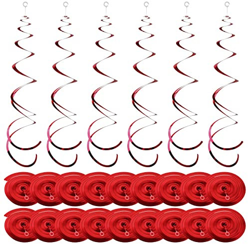 18pcs Decorazioni Feste Appendere a Spirale, Decorazioni Soffitti a Spirale Argento, Riutilizzabili Stelle Filanti a Spirale, Ghirlanda a Spirale per Baby Shower,Matrimonio,Natale,Forniture Bomboniere