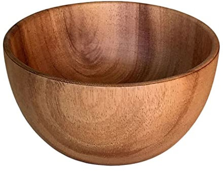 ZYWUOY Cuenco de madera para servir, cuenco decorativo para frutas, cubiertos de cocina, ensaladas para cereales, aperitivos, fideos, arroz, pasta, postres