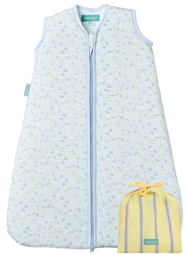 molis&co - Baby sovsäck TOG 1–95 cm (18–36 månader) – vår och höst ärmlös babysovsäck – babysovsäck för pojkar och flickor (unisex) - 100 % bomull (Oeko-Tex) - blå lilja