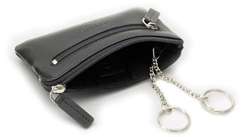 richhoff SUPERSOFT Premium Leder Schlüsseletui – Schlüsseltasche für Damen und Herren – Schlüsselmäppchen mit Fach - Schwarz