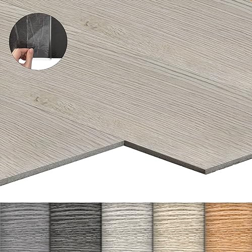 LZQ PVC Bodenbelag Vinylboden Selbstklebend mit Holz-Effekt, 18 Vinyl Fliesen 2,51m² Bodenfliesen Selbstklebend, Klebefliesen Boden Verschleißfest Wasserfest für Wohnzimmer Küche, Eiche Weiß