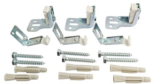 SOMATHERM FOR YOU, 601520304, Juego de 3 fijaciones ajustables para radiador de acero sin abrazadera de panel - Compuesto por 3 consolas, 6 tornillos (8x60), 6 tacos (10x60)