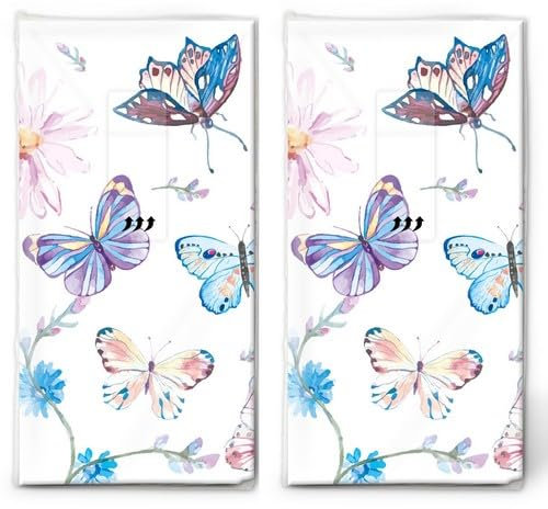 20 einzelne Taschentücher Tiermotive Schmetterlinge in blau. 2 Packungen mit 10 einzelnen Papiertaschentücher bedruckt als Geschenk.