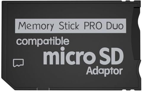 TECHZOCO Adaptador de Tarjeta Micro SD a Memory Stick, Compatible con Tarjetas Micro SD/Micro SDHC/Micro SDXC/TF (máximo 64GB) | Compatible con PSP 1000/2000/3000, Sony Camera and handycam