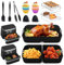 Air Fryer Accessories - Silicone Air Fryer Liner for Ninja AF500UK / AF500UKCP 10,4L Ninja Air Fryer Accessories, 1x10,4L & 2x5,2L Silicone Liners Insert with Dual Ninja Airfryer Accessories