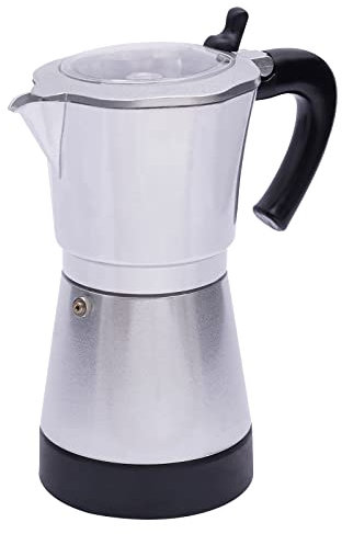 300 ml Espresso eléctrico con base para 6 tazas de espresso, olla eléctrica moka de 480 W, cafetera eléctrica con base de 360°, jarra de café moka para la oficina y el hogar