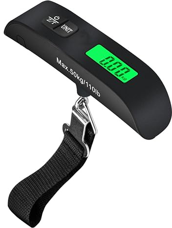 Pèse bagage électronique numérique 50kg/110lb, balance portable pèse valise avec fonction tare et température. Digital, pratique pour la pesée de bagages en voyage