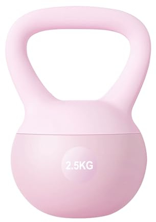 2,5 kg mjuk kettlebell-dämpad slagtålig, halkfri TPE-beläggning, kettlebell-vikter för nybörjare, pilates, styrke- och konditionsträning