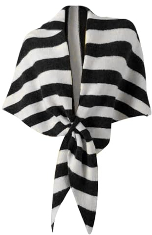 Kashmir Sjal Randig Design Varm Stickad Sjal