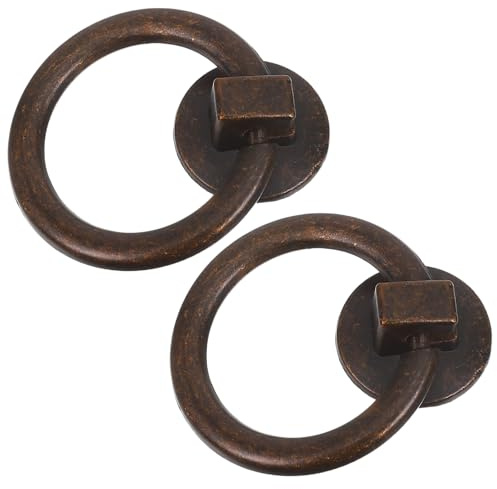 TOVINANNA Lot de 2 Poignées de Tiroir Vintage en Bronze Antique Diamètre 43 CM Poignées Décoratives Style Rétro Européennes pour Portes de Placard et Commode